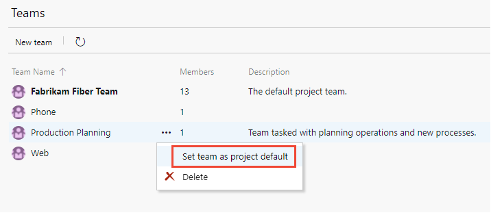 Screenshot della pagina di Teams, selezione del menu Altre opzioni, Nuova pagina di Teams abilitata.