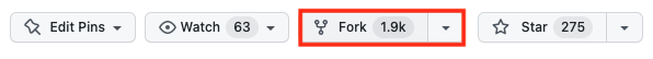 Screenshot di GitHub per selezionare il Node.js progetto da creare tramite fork. 