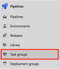 Screenshot della voce del menu del gruppo attività.