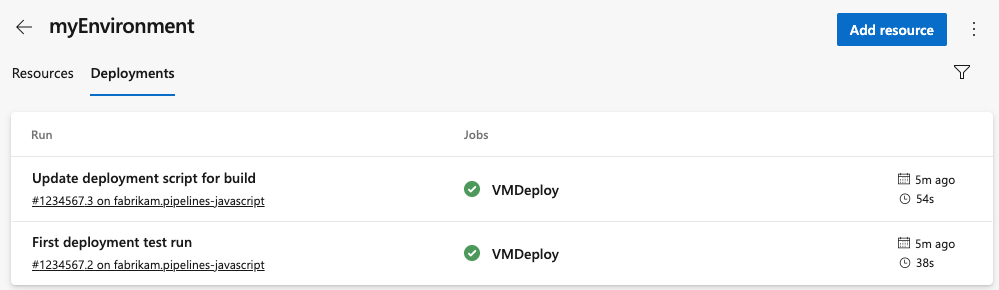 Screenshot che mostra la visualizzazione delle Distribuzioni di VM.