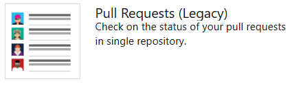 Screenshot che mostra un widget di pull request.