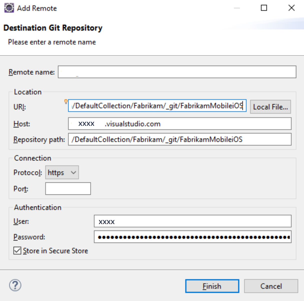Eseguire il push del codice in Azure Repos usando l'URL di clonazione dal Web