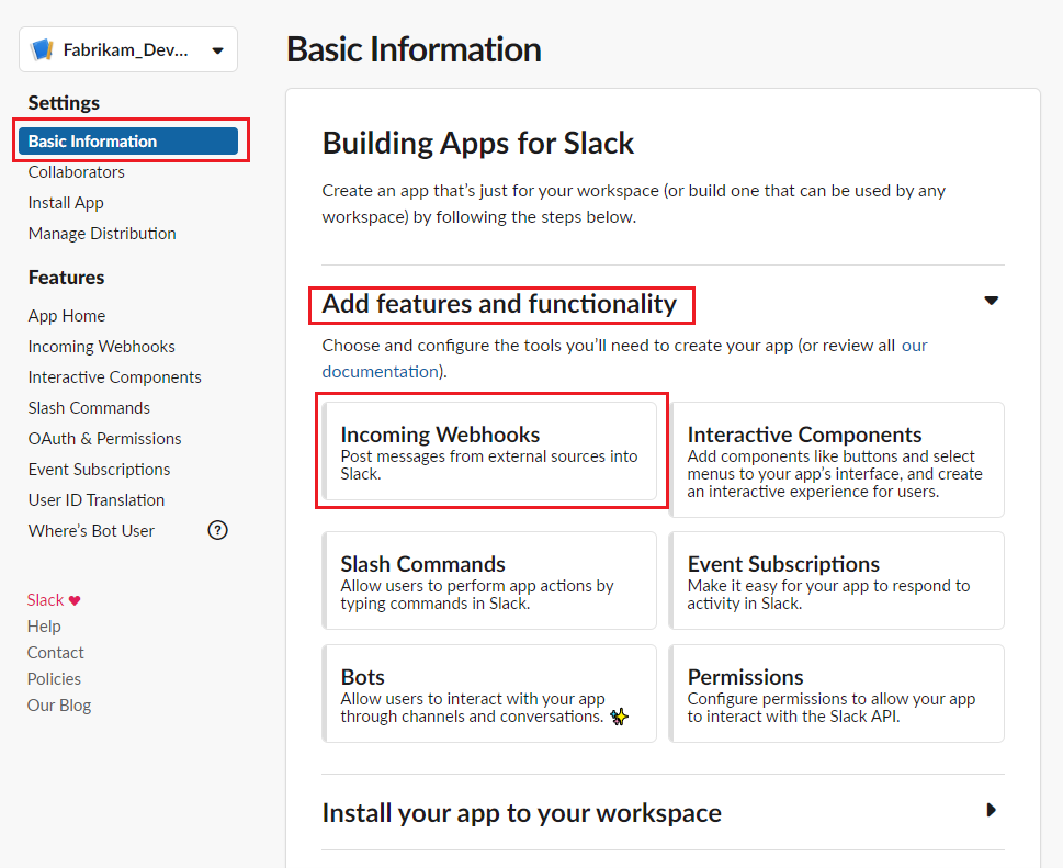 Screenshot del Web Hook in ingresso.