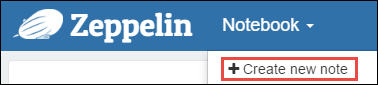 Creare un nuovo notebook Zeppelin.