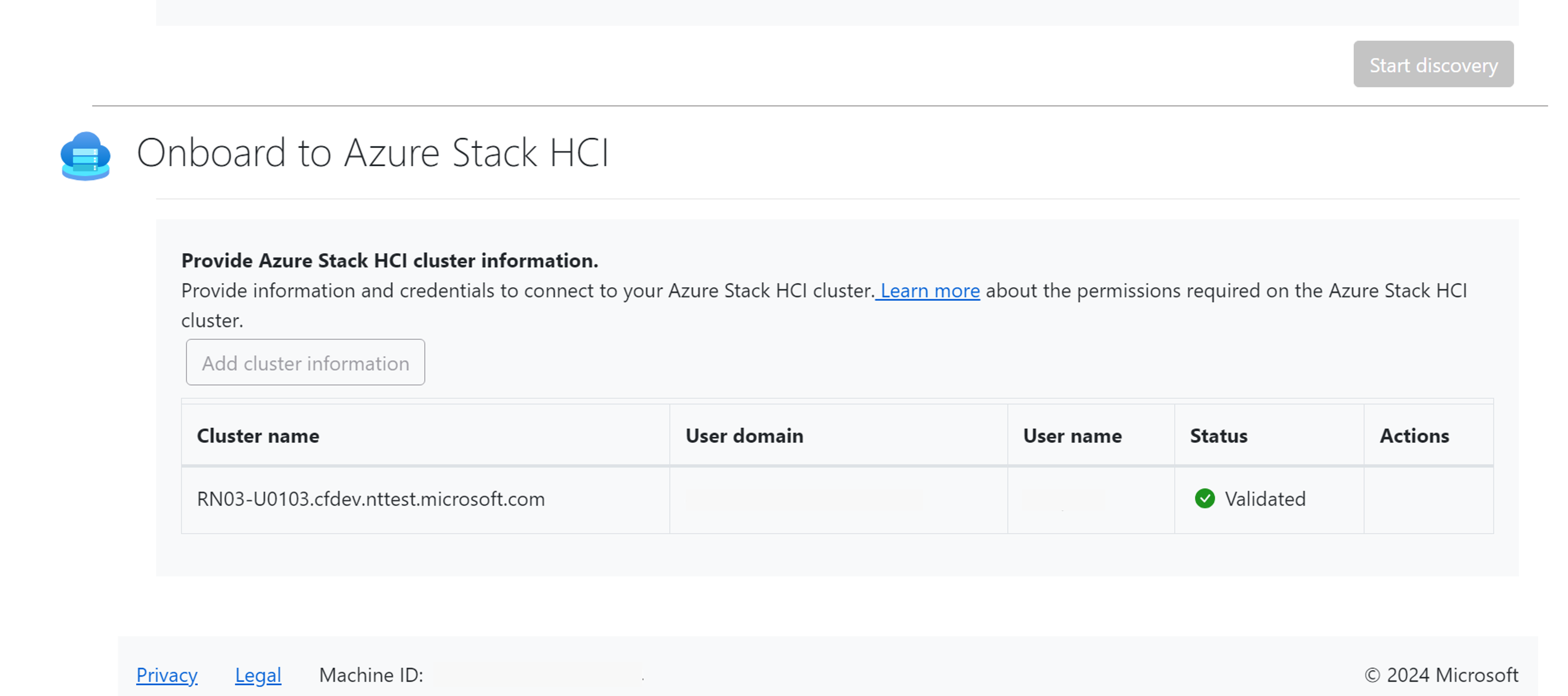Screenshot che mostra la sezione Introduzione ad Azure Locale.