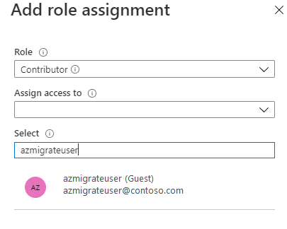 Screenshot che mostra la pagina per aggiungere l'assegnazione di ruoli.