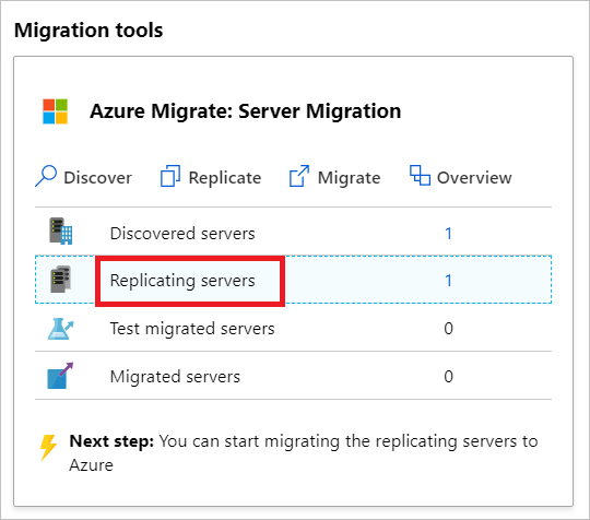 Screenshot che mostra i server di replicazione.