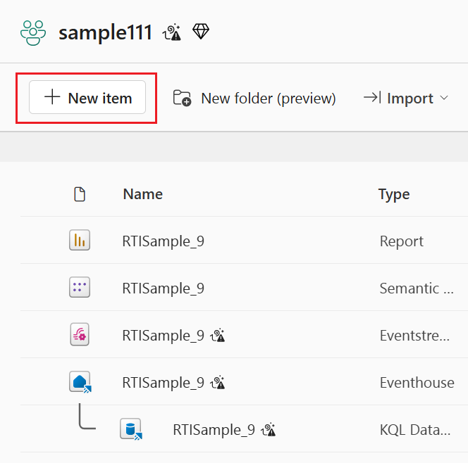 Screenshot dell'aggiunta di un nuovo set di query KQL dalla home page dell'area di lavoro.