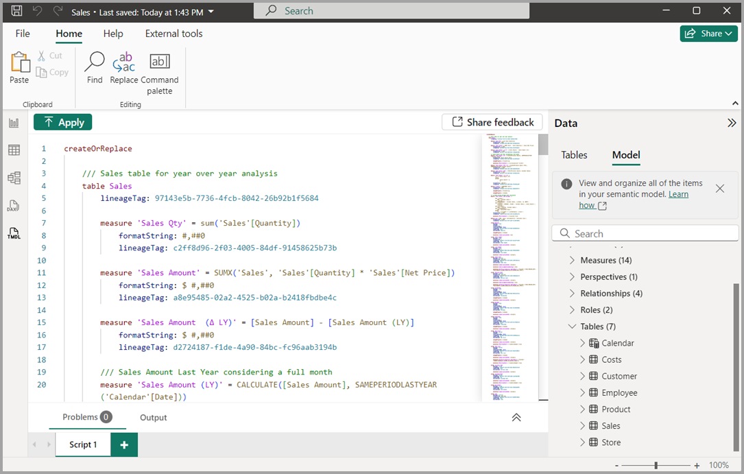 Screenshot dei metadati T-M-D-L creati automaticamente.