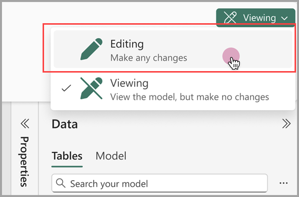 Screenshot del passaggio dalla modalità di visualizzazione alla modalità di modifica.