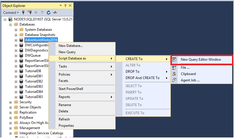 script database