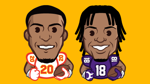 Disegni di Justin Jefferson e Justin Reid.