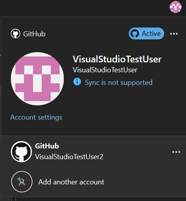 Screenshot che mostra entrambi gli account nel profilo di accesso.