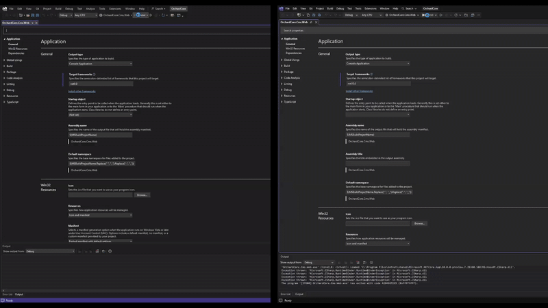 Video confrontando i tempi di lancio F5 tra Visual Studio 2026 con .NET 10 e Visual Studio 2022 con .NET 9, con miglioramenti significativi delle prestazioni