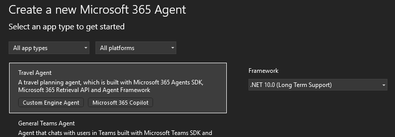Agente di viaggio in Visual Studio
