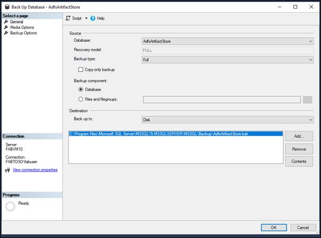 eseguire il backup del server