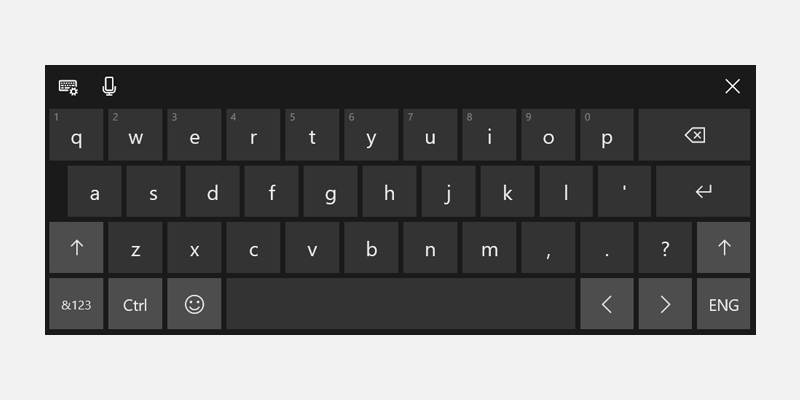 tastiera touch di Windows predefinita