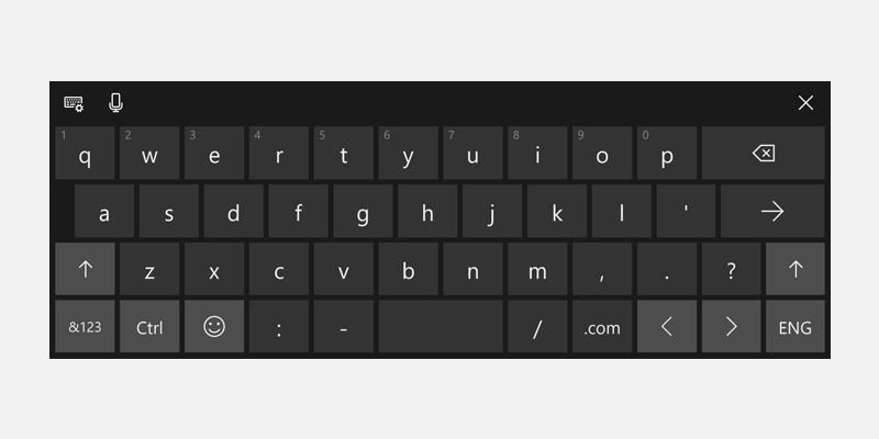 tastiera tattile di Windows per gli URL