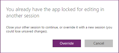 App already open for editing by same user.