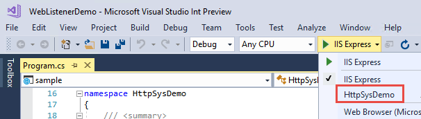 Выбор профиля консольного приложения