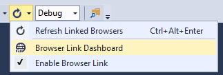 Снимок экрана Visual Studio с выделенной кнопкой 