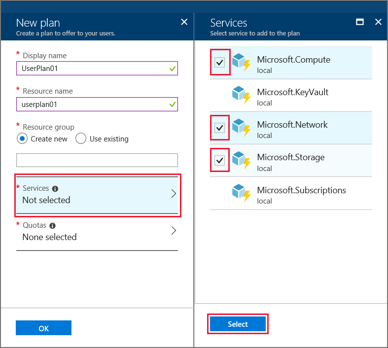 Планируйте службы на портале администрирования Azure Stack Hub