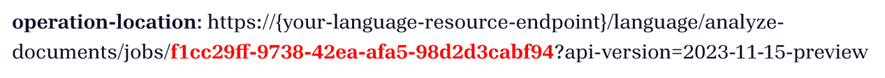 Снимок экрана, показывающий значение местоположения операции в ответе POST.