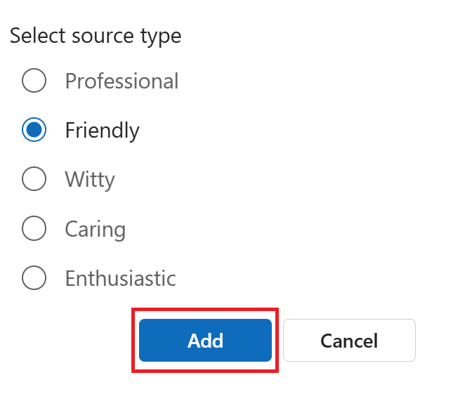 Снимок экрана: выбор источника и кнопка добавления в Foundry.