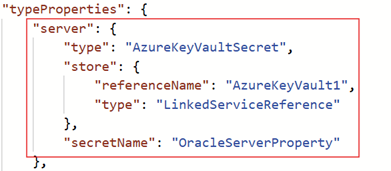 Снимок экрана: использование Azure Key Vault на сервере.