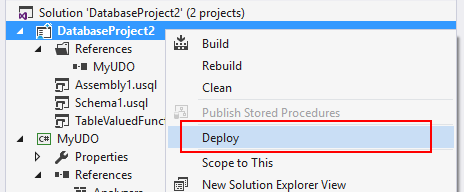 Инструменты Data Lake для Visual Studio — развертывание проекта базы данных U-SQL