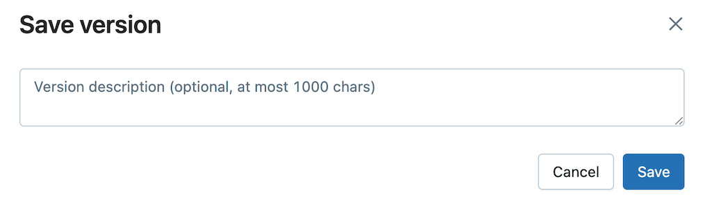 Сохраните описание версии.