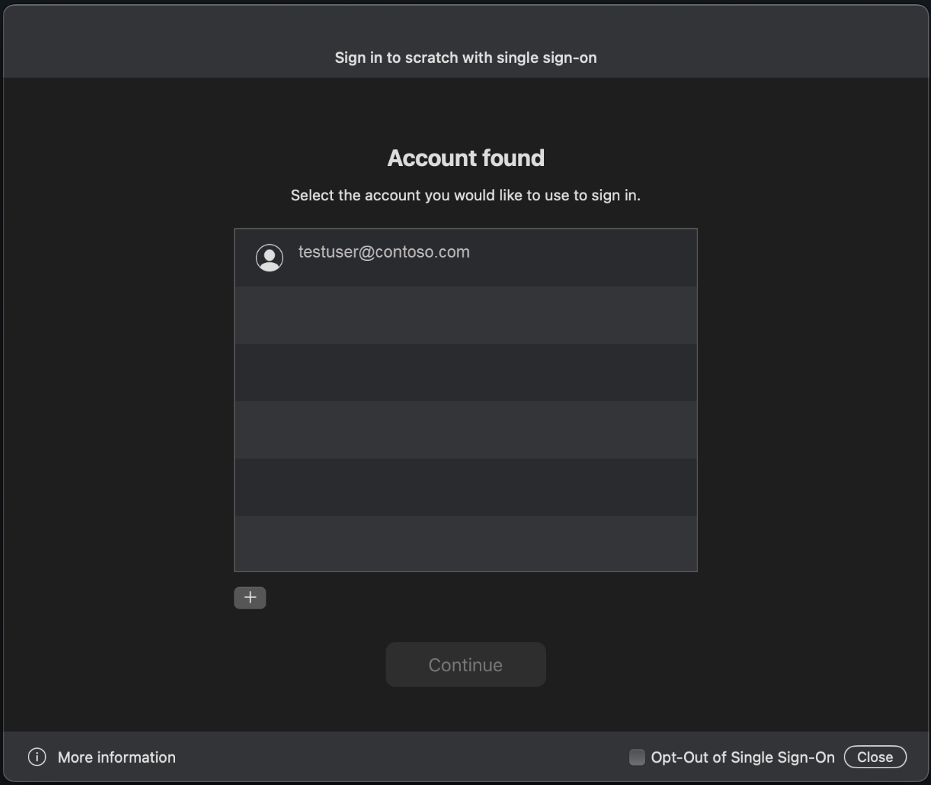 Снимок экрана, на котором показан интерфейс входа macOS при использовании экземпляра InteractiveBrowserCredential с поддержкой брокера для проверки подлинности пользователя.