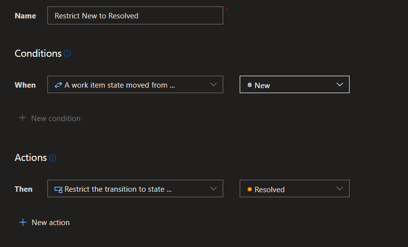 Правила ограничения перехода состояния.