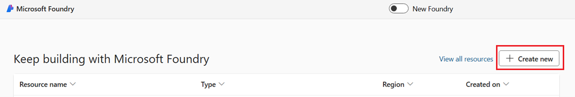 Снимок экрана: создание проекта в Foundry.
