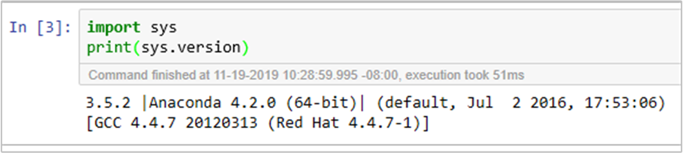 Проверьте версию Python в Jupyter Notebook.