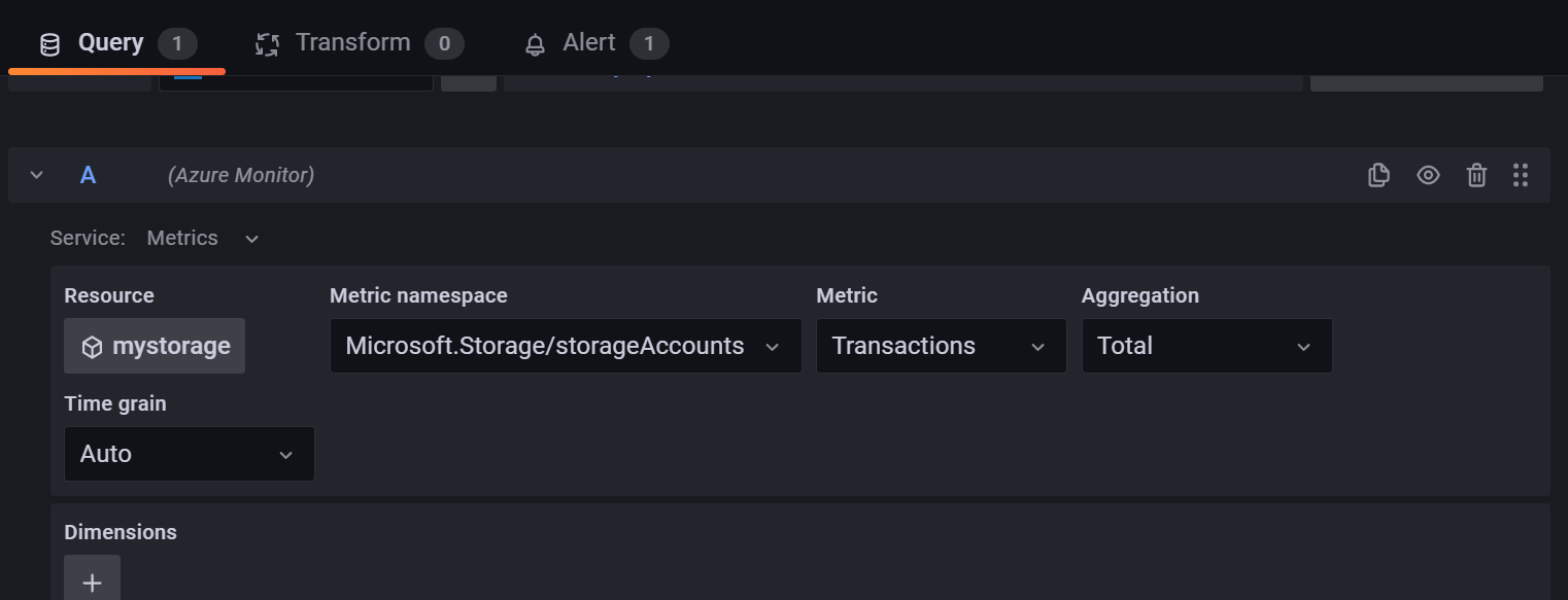 Снимок экрана: экземпляр Grafana. Запросов.