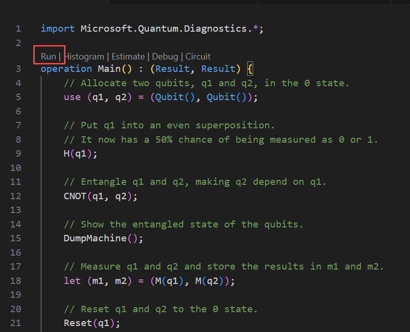 Снимок экрана файла в Visual Studio Code, показывающий, где найти команду 