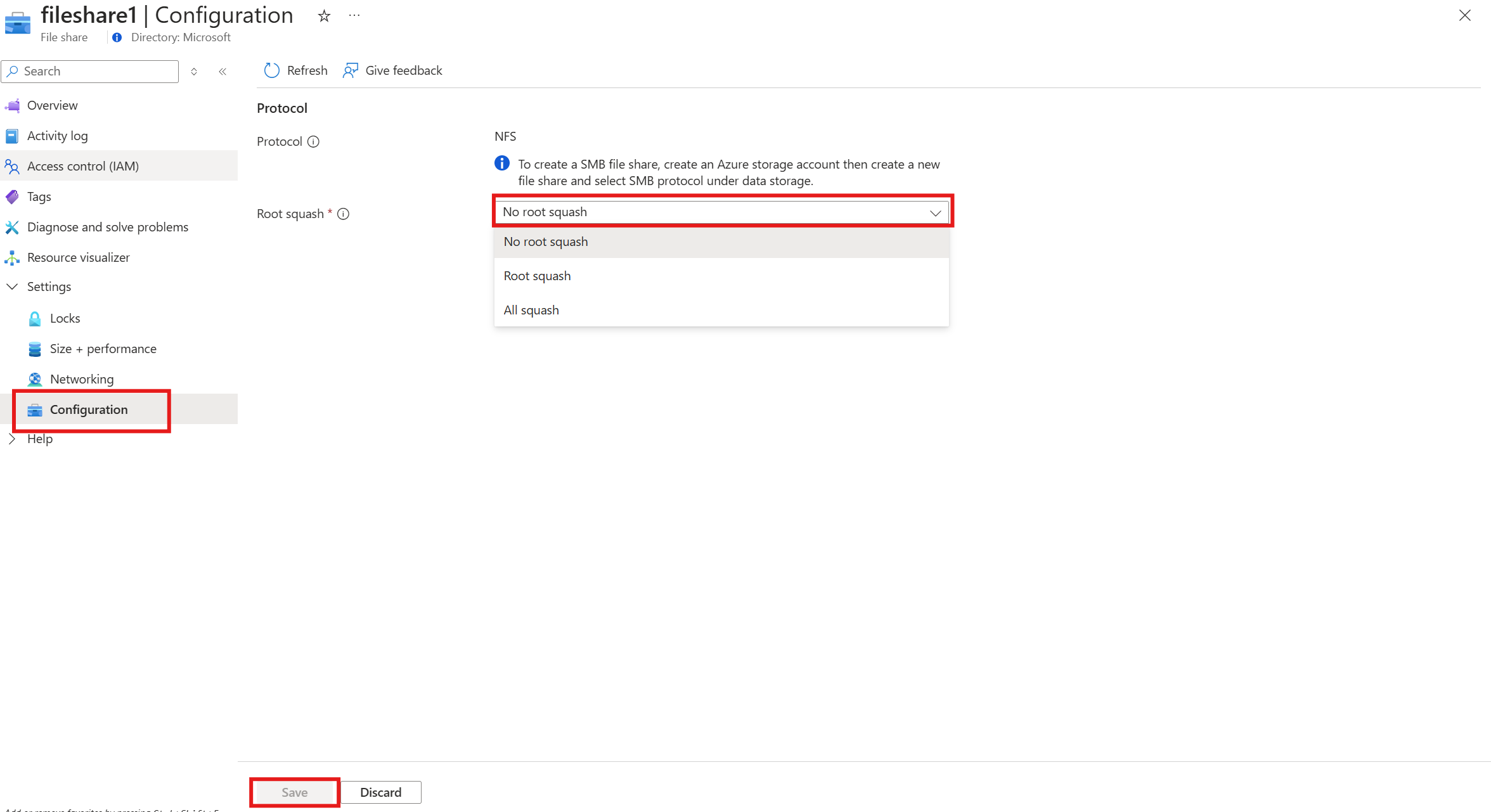 образ для microsoft.fileshares root squash