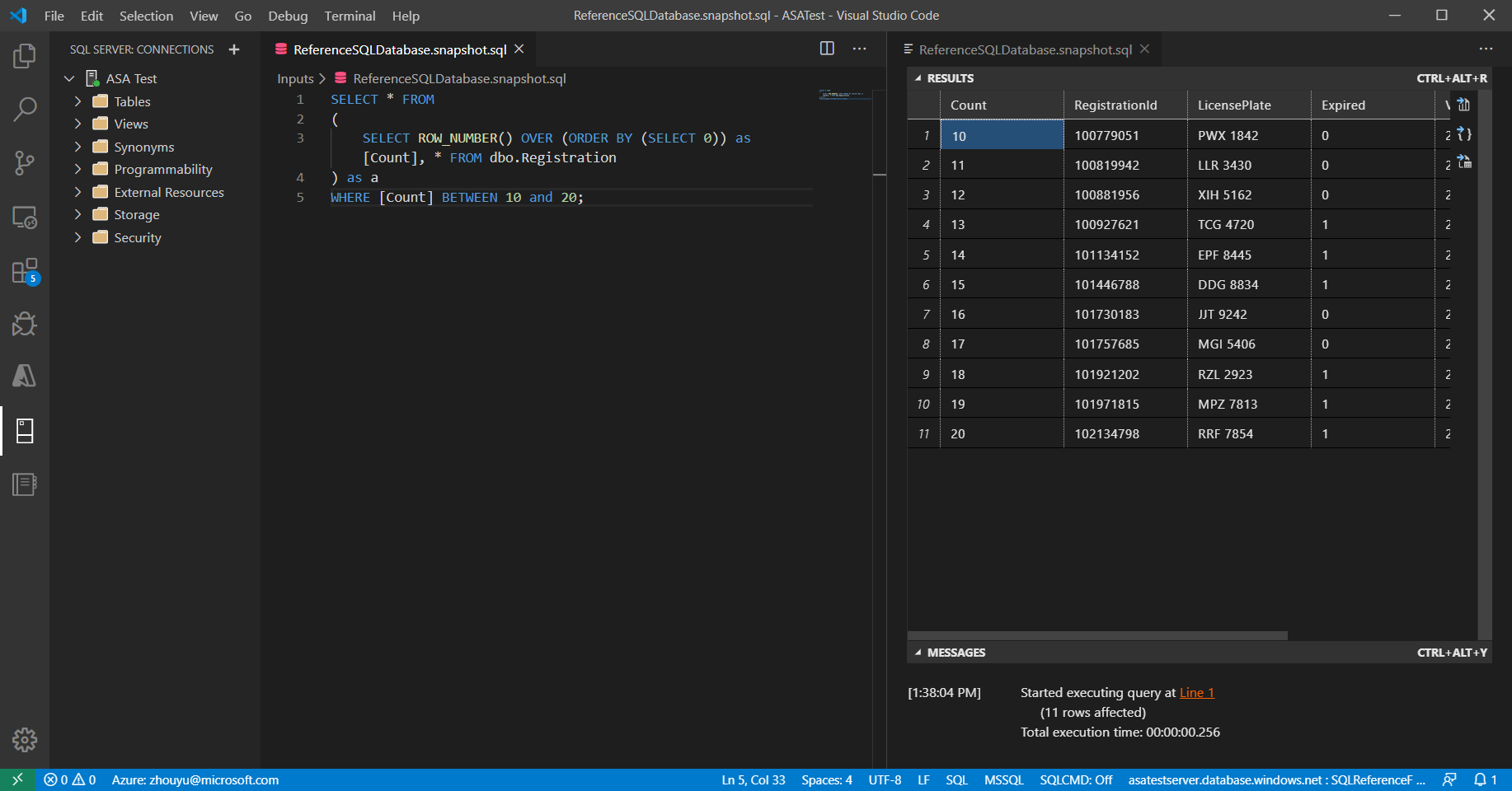 Скриншот результатов поиска запроса во вкладке редактора Visual Studio Code.