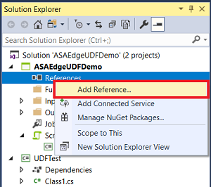 Скриншот добавления ссылки на проект на C# в Visual Studio.