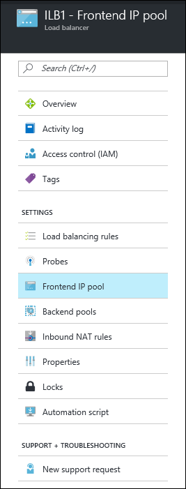 Панель навигации Load Balancer 