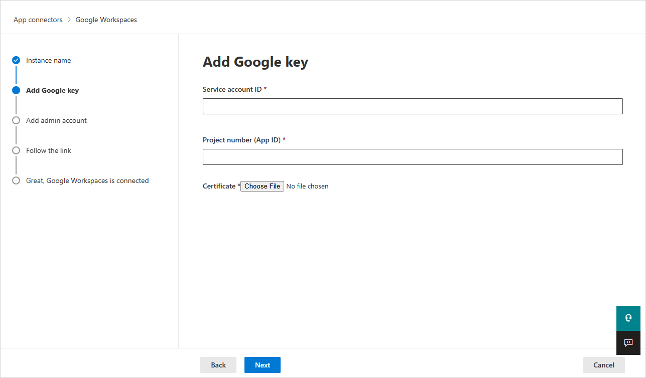 Google Workspace Configuration in Defender for Cloud Apps.