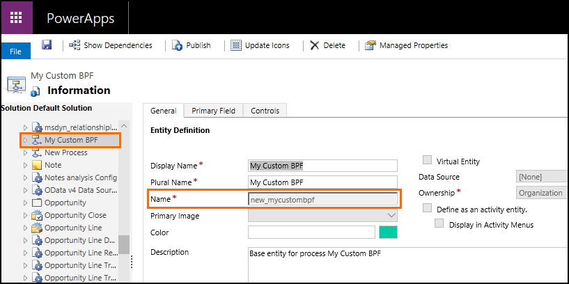 Имя сущности потока бизнес-процесса.