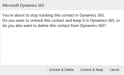 Отмена отслеживания контакта.
