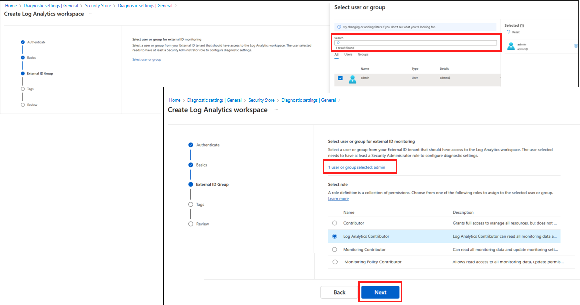 Снимок экрана: добавление пользователей, групп и ролей.