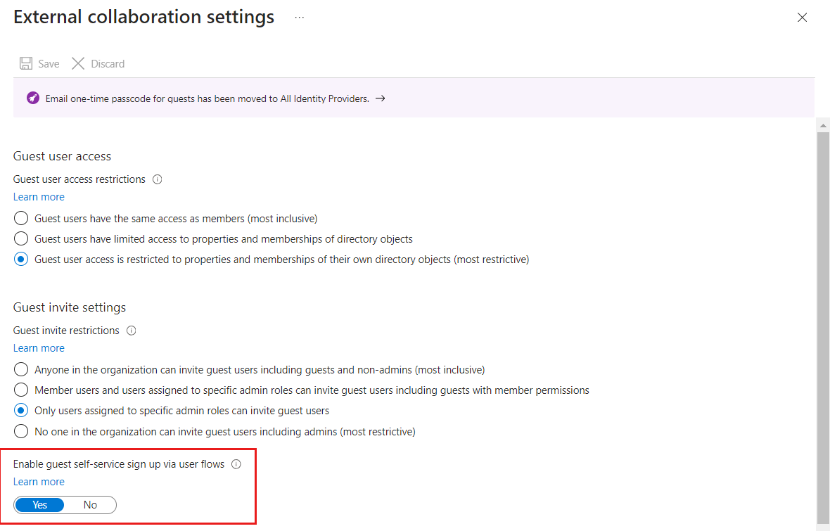 Снимок экрана: переключатель включения самостоятельной регистрации гостя.