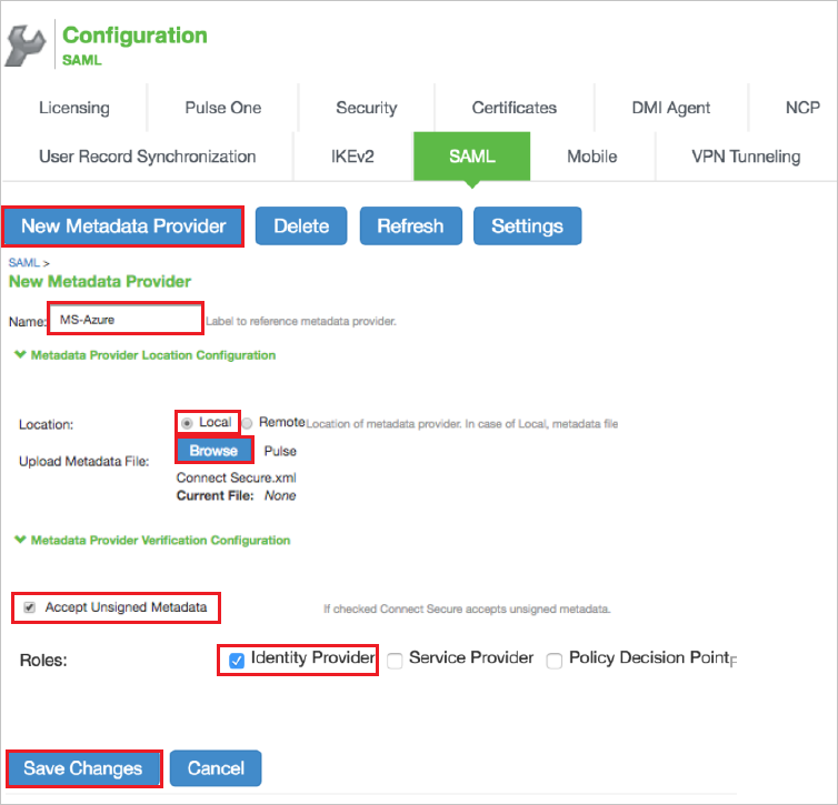 конфигурация Pulse Connect Secure