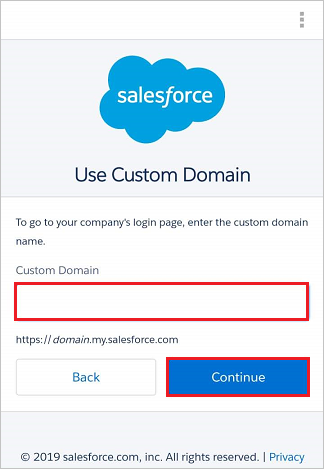 Личный домен мобильного приложения Salesforce