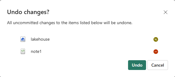 Снимок экрана: окно системы контроля версий с вопросом, уверены ли вы, что хотите отменить изменения.