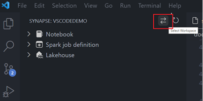 снимок экрана обозревателя VS Code, показывающий, где найти параметр 